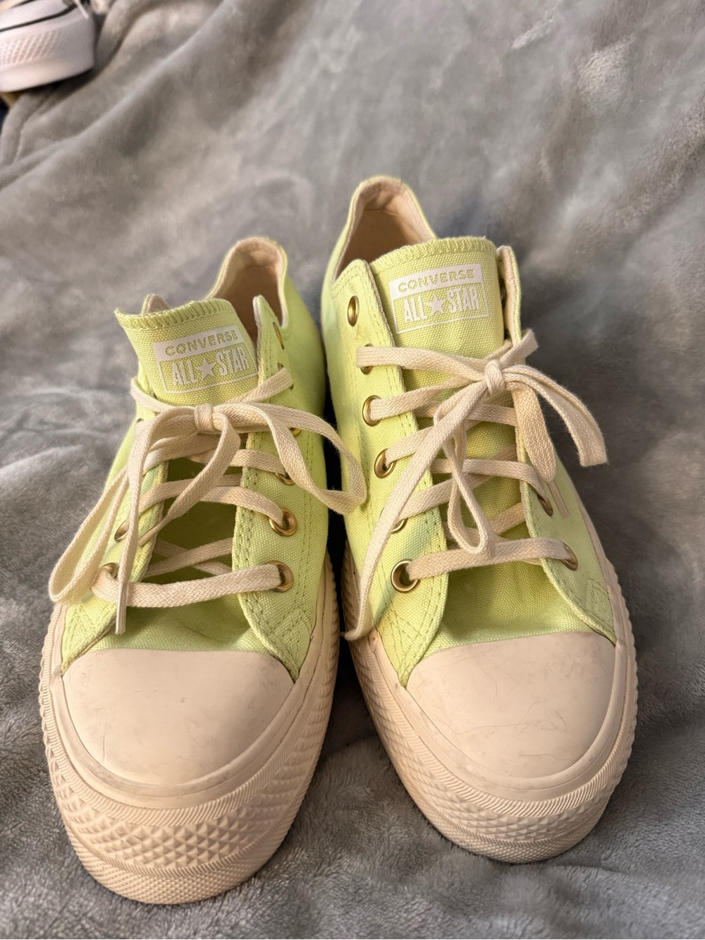 Converse Low-Top Canvas Sneakers in Lime Yellow - Picture 4 of 8